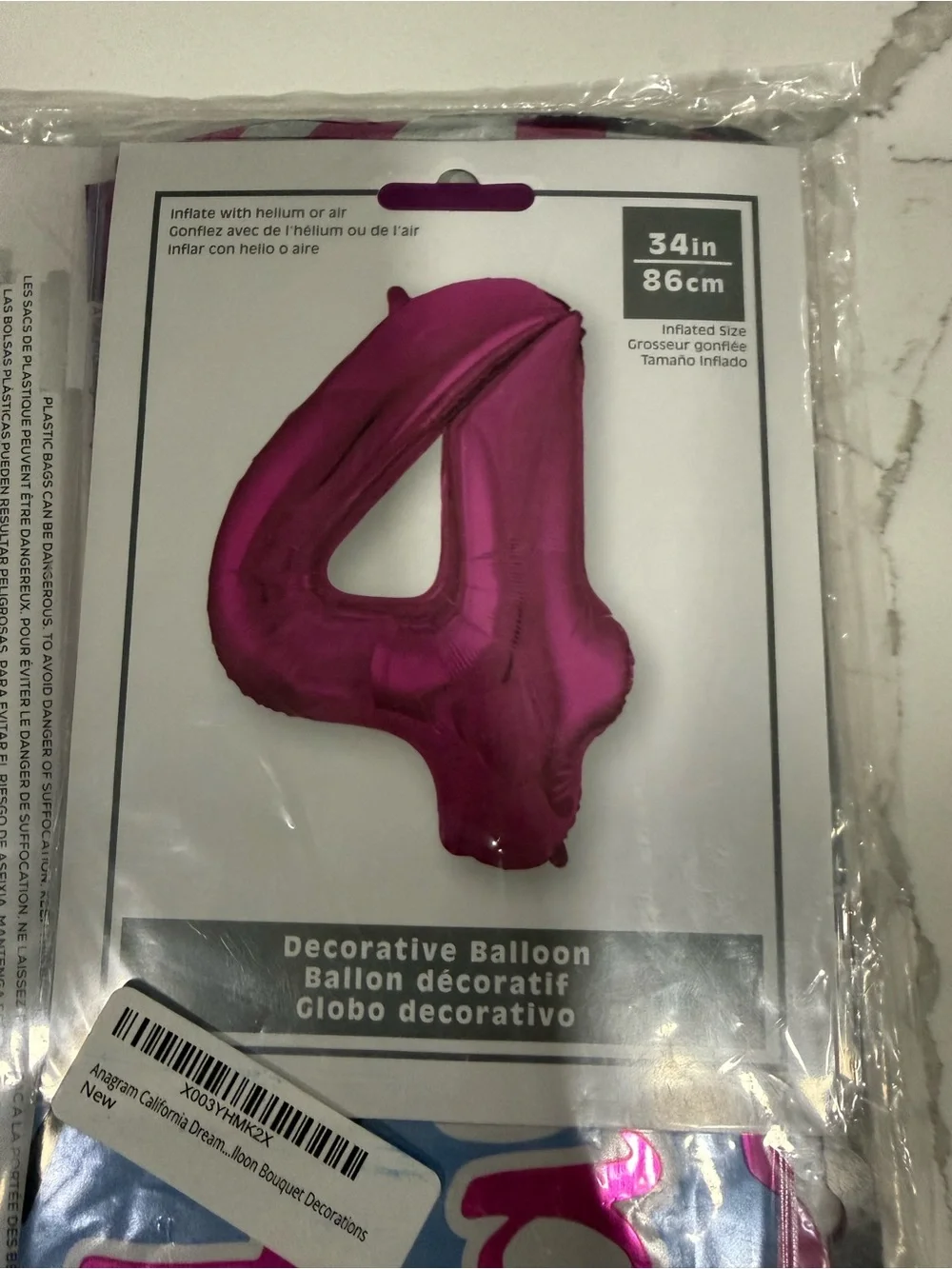 Barbie Hot Pink & Iridescent Heart Balloon Bouquet - Barbie Party Decorations